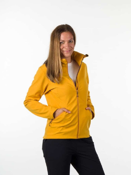 Northfinder Women's Hiking Short Sports Softshell Jacket Waterproof and Windproof for Winter Goldenyellow