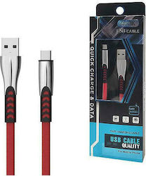 Senbono Flat USB 2.0 Cable USB-C male - USB-A male Κόκκινο 1m