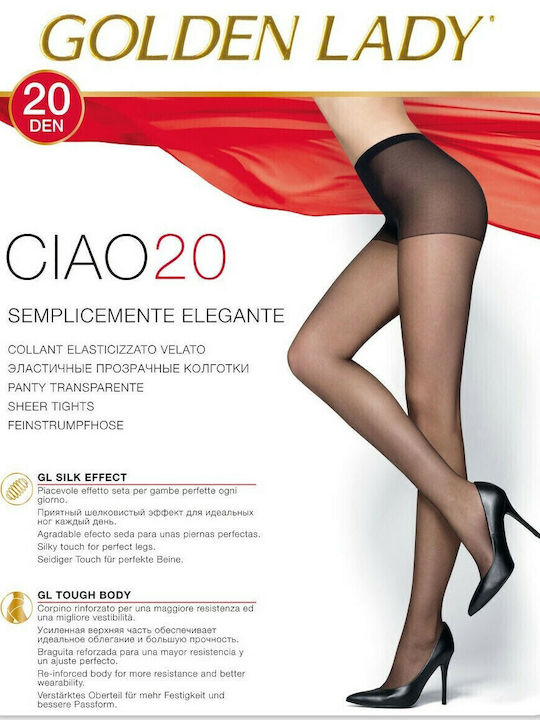 Golden Lady Ciao 36OFS Women's Pantyhose 20 Den Black