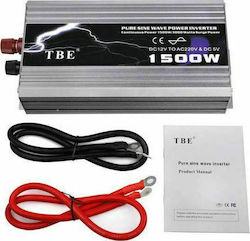 TBE Inverter Αυτοκινήτου Καθαρού Ημιτόνου 1500W για Μετατροπή 24V DC σε 220V AC