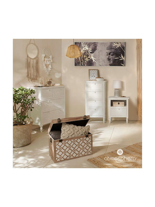 Atmosphera Cyril Ceramic Table Lamp with White Shade and Gray Base