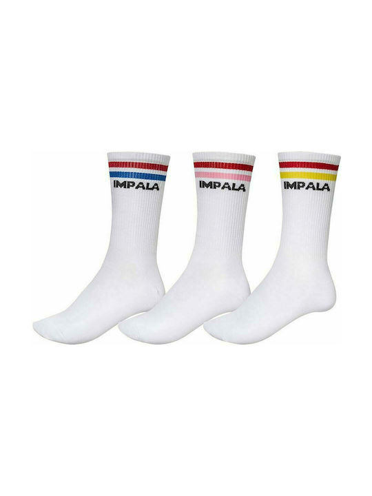 Impala Stripe Αθλητικές Κάλτσες Λευκές 3 Ζεύγη
