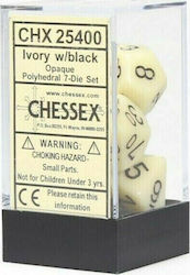 Chessex Opaque Zaruri Set de zaruri opace alb/n...