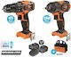 Krausmann US103-24SB Set Bohrer & Schlagschrauber Brushless 20V mit 2 Batterien 4Ah und Hülle