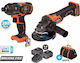 Krausmann US109-24SB Set Schlagschraubendreher & Eckiges Rad 20V mit 2 Batterien 5Ah und Hülle