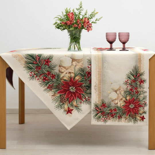 Dimeco Dimeco 8939 Christmas Tablecloth Runner Fabric Red L100xW35cm.
