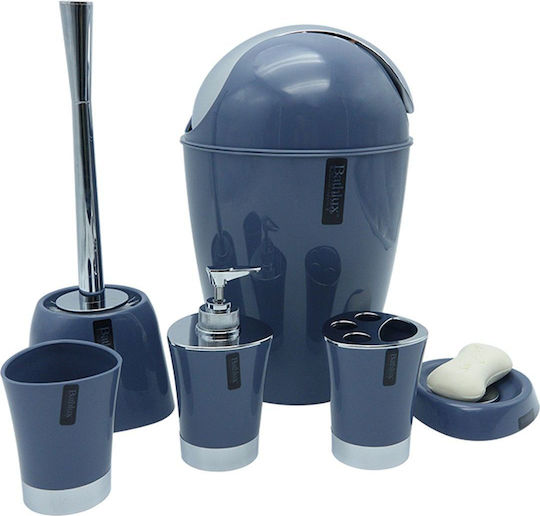 Flamingo Flamingo Badezimmer-Accessoire-Set Kunststoff Blau 6Stück