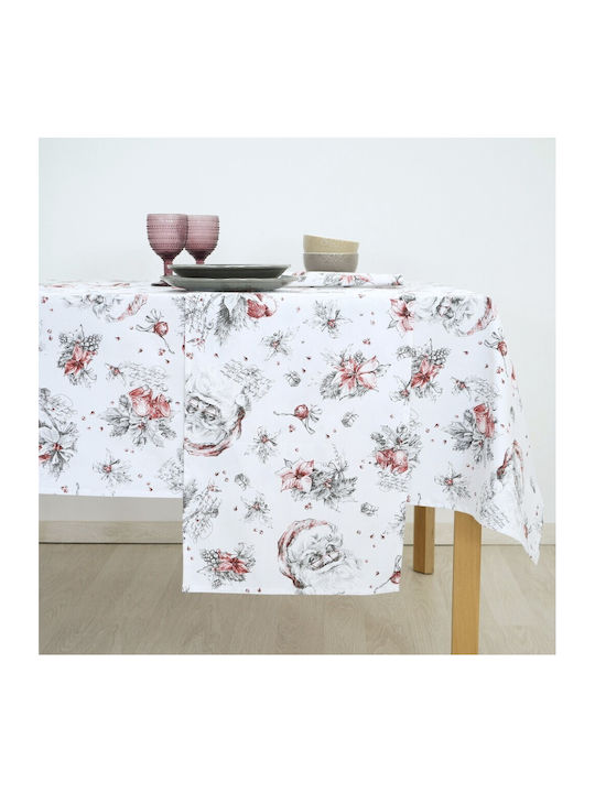 Dimeco Wish Christmas Tablecloth Fabric White L300xW140cm 1pcs