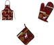 Christmas Fabric Kitchen Αpron Ornament με Γάντι