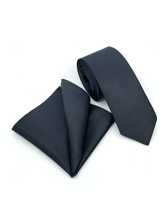 Legend Accessories Herren Krawatten Set Synthetisch Monochrom in Schwarz Farbe