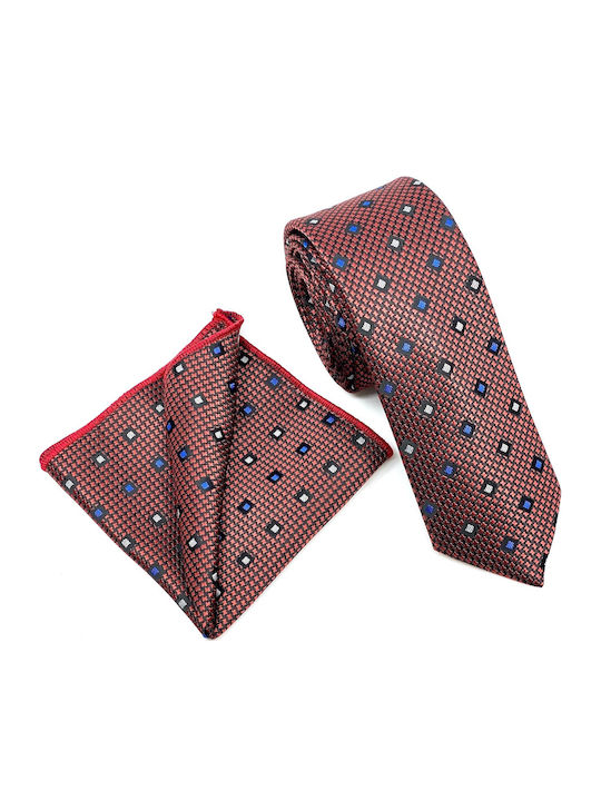 Legend Accessories Set de Cravată pentru Bărbați Sintetic Tipărit în Culorea Burgundy