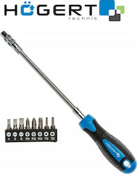 Högert Screwdriver with 9 Interchangeable Tips