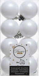 Set of 16 White Plastic Ball Ornaments 4cm Set of 16 White Plastic Ball Ornaments 4cm