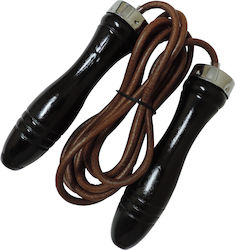 HMS Leather Jump Rope with Ball Bearings Brown 2.7m