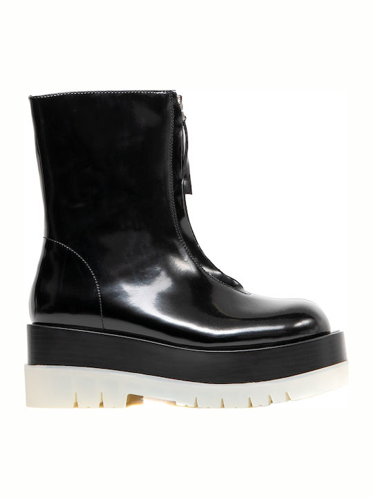 Dozed Pl Leather Women's Ankle Boots Black / White