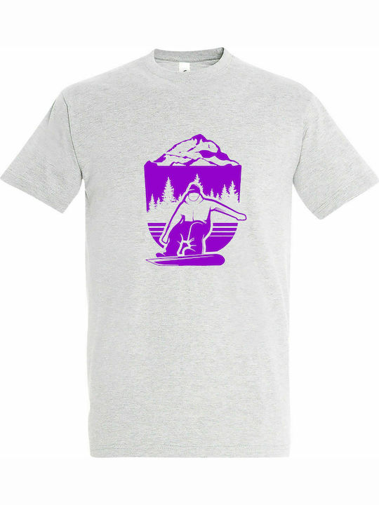 T-shirt Unisex " Snowboarding in the Mountains " Ash