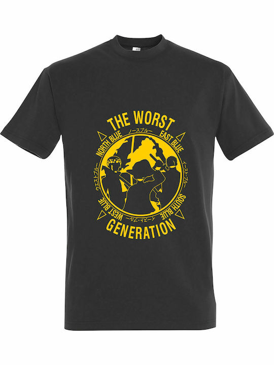 Tricou Unisex " Worst Generation One Piece, Anime " Gri închis