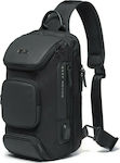 Bange Fabric Sling Bag with Zipper & Adjustable Strap Black 20x5x35cm
