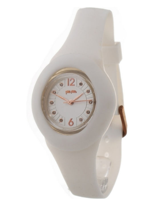 Folli Follie Women's Watch with White Rubber Strap