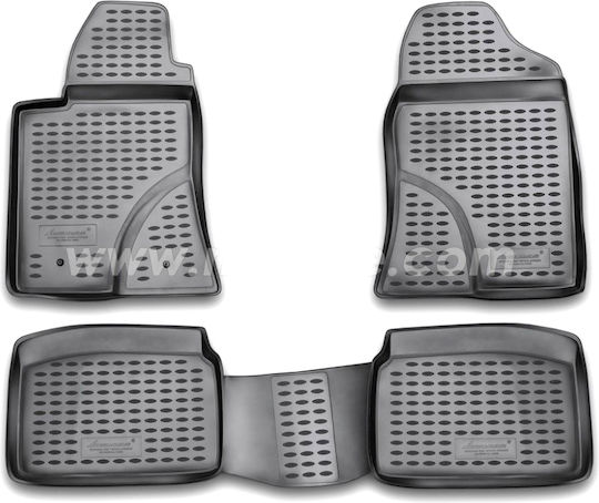 Novline Set of Front and Rear Mats 4pcs Tray Type for Toyota Avensis Black