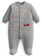 Beboulino Happy Little Bear Body pentru Bebeluși Mânecă lungă Catifea Gri
