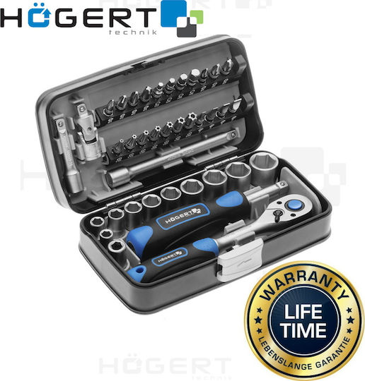 Högert Technik Set Ratchet 1\4" 38pcs