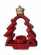 XMASfest Christmas Ceramic Red Candlestick 20x16cm