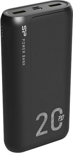 Silicon Power QS15 Power Bank 20000mAh cu 2 Porturi USB-A și Port USB-C Livrarea energiei / Quick Charge 3.0 Negru