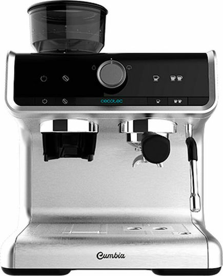 Cecotec Power Espresso 20 Barista Cream Αυτόματη Μηχανή Espresso 1550W Πίεσης 20bar με Μύλο Άλεσης Ασημί 01589