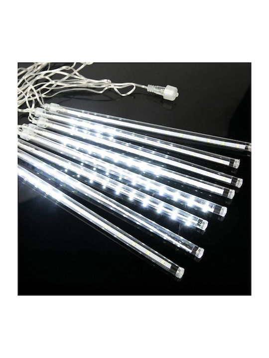 8 Λαμπάκια LED 2.5μ. x 8εκ. Λευκά τύπου Μετεωρίτης