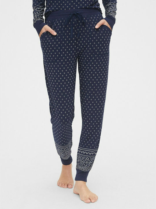 GAP Winter Damen Pyjama-Hose Marineblau