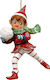 Elf ornament with green scarf 13cm