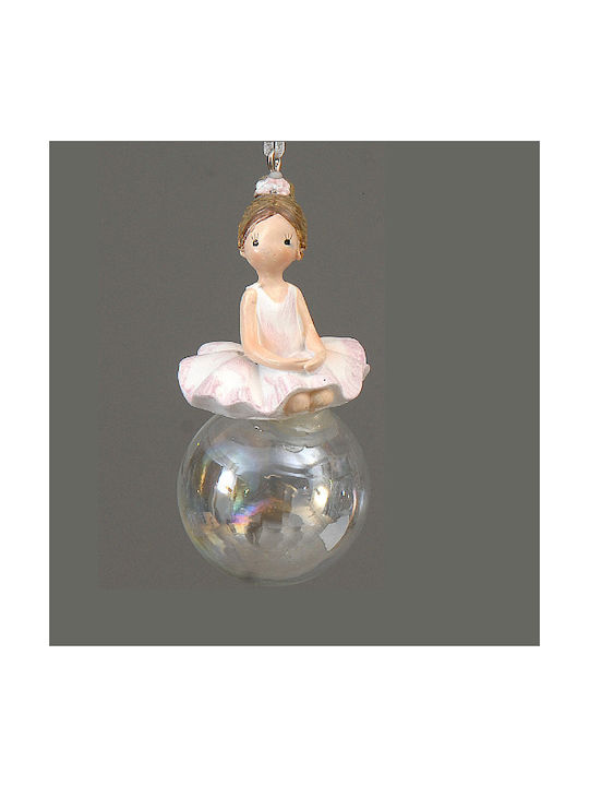 Ornament Ballerina in glass ball 12cm