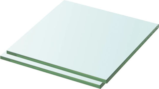 Transparent Wall Shelves 2 Pieces 30x25x0.8cm