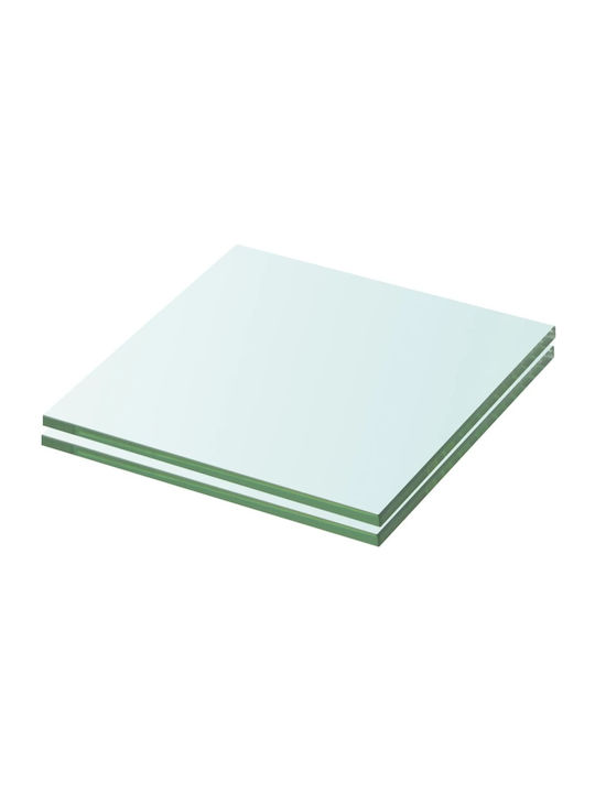 Transparent Wall Shelves 2 Pieces 20x15x0.8cm