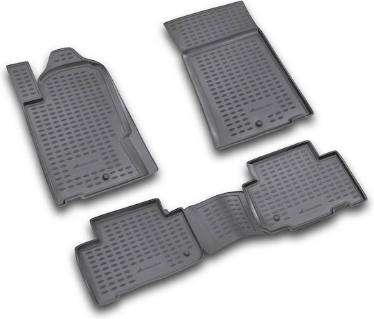 Novline Set of Front and Rear Mats 4pcs Tray Type for Ssangyong Rexton 2006-2012 Black
