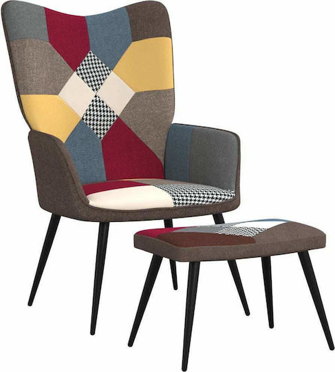 Bergère with Footstool Multicolour 61x70x96.5cm