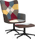 Bergère cu Puf Multicolor 62x68x98cm