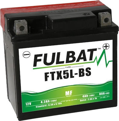 Fulbat Μπαταρία Μοτοσυκλέτας AGM MF FTX5L-BS με Χωρητικότητα 4Ah 12V 80A