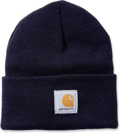 Beanie Ανδρικός Σκούφος με Rib Πλέξη σε Navy Μπλε χρώμα