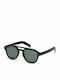 Zegna Men's Sunglasses with Black Plastic Frame and Green Lens 0113B 02R