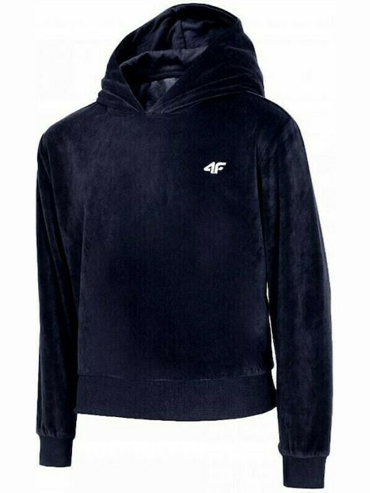 Kinder-Sweatshirt mit Kapuze und Taschen Marineblau