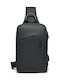 Bange Sling Bag with Zipper & Internal Compartments Black 20x5x31cm