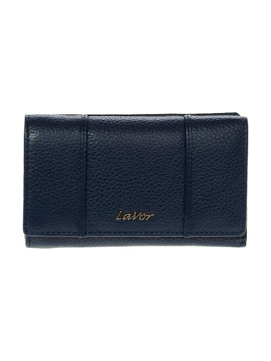 Lavor Large Leather Women's Wallet with RFID Navy Blue