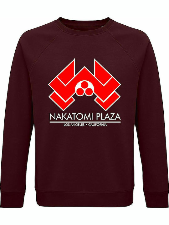 Sweatshirt Unisex, Organic " Nakatomi Plaza, Die Hard ", Burgundy