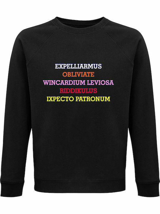 Sweatshirt Unisex, Bio " Harry Potter Zaubersprüche " Schwarz