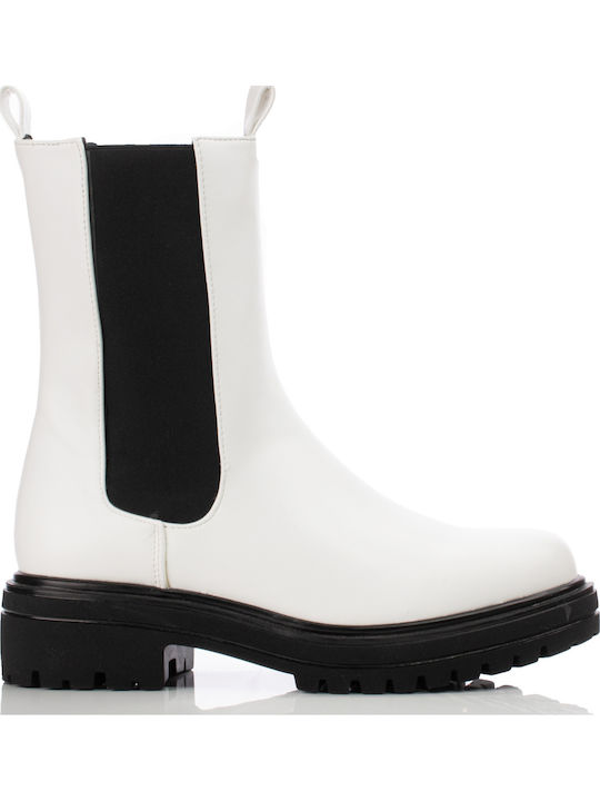 Damen Chelsea Stiefeletten Weiß
