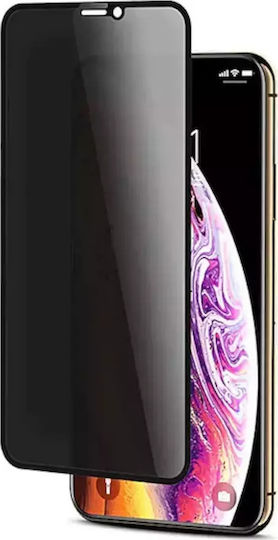 Privacy Full Glue Full Face Tempered Glass Black (iPhone 12 / 12 Pro)