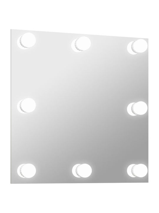 vidaXL Τετράγωνος Καθρέπτης Μπάνιου Led από Πλαστικό 60x60cm