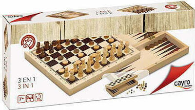 Cayro Backgammon/Chess /Draughts Wood 35x15cm 648